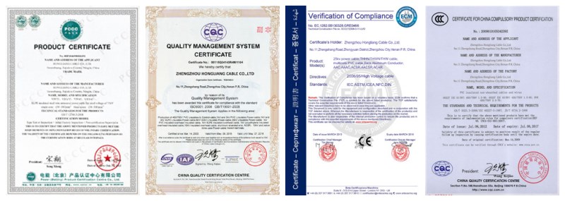 electrical wire supplier certificate